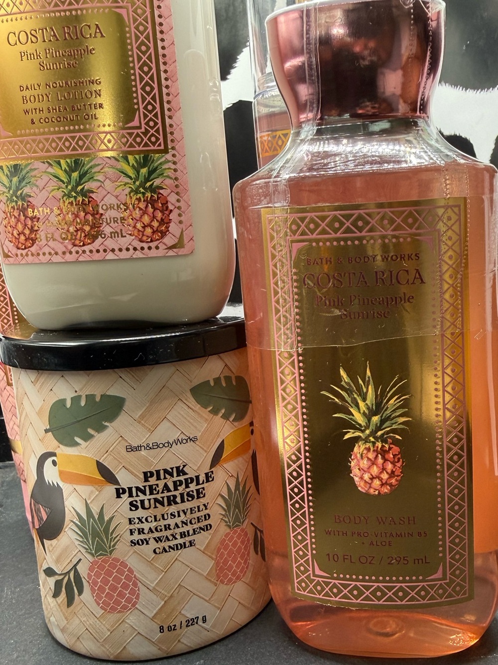 Bath & Body Works Pink Pineapple Sunrise Body Wash, Cream, Lotion, Candle